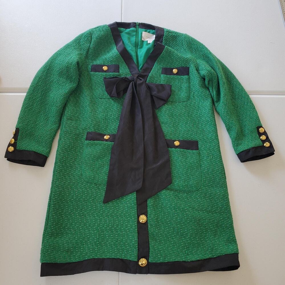 Pomander Place Green and Black Mini Dress